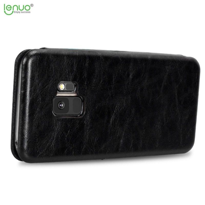 Leren Hoesje voor Samsung Galaxy S9 Goud Vintage Kunstleer Menu