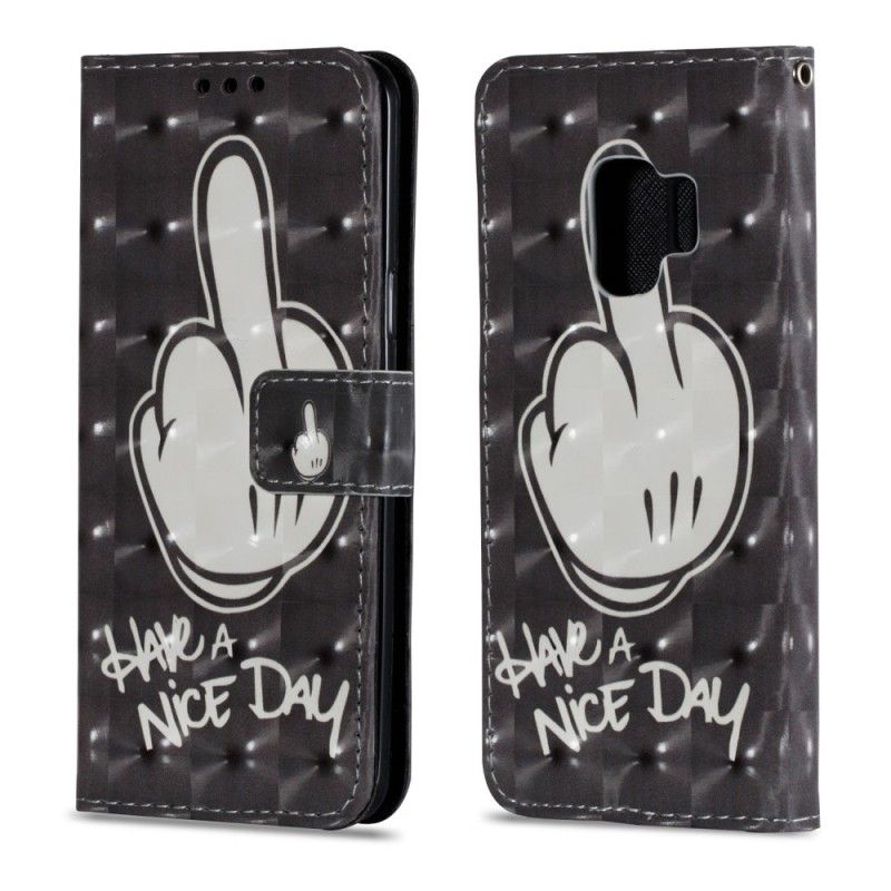 Leren Hoesje voor Samsung Galaxy S9 Mickey-Dag