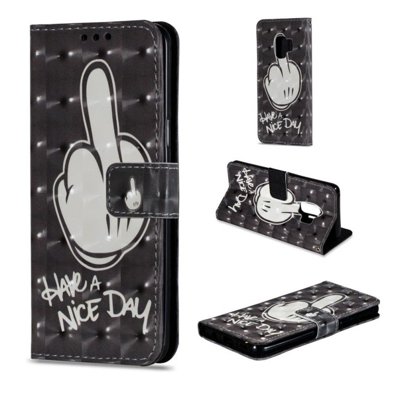 Leren Hoesje voor Samsung Galaxy S9 Mickey-Dag