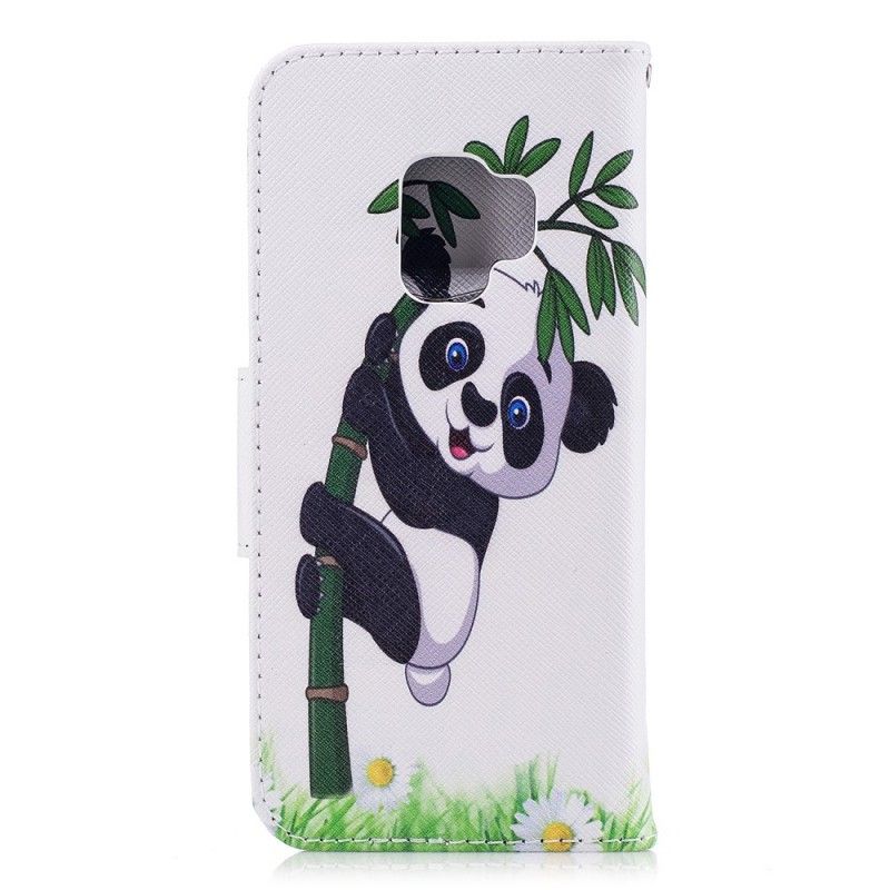 Leren Hoesje voor Samsung Galaxy S9 Panda Op Bamboe