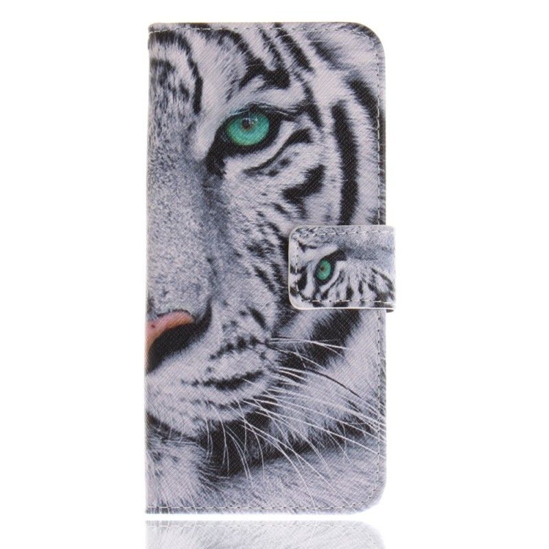 Leren Hoesje voor Samsung Galaxy S9 Tijgergezicht
