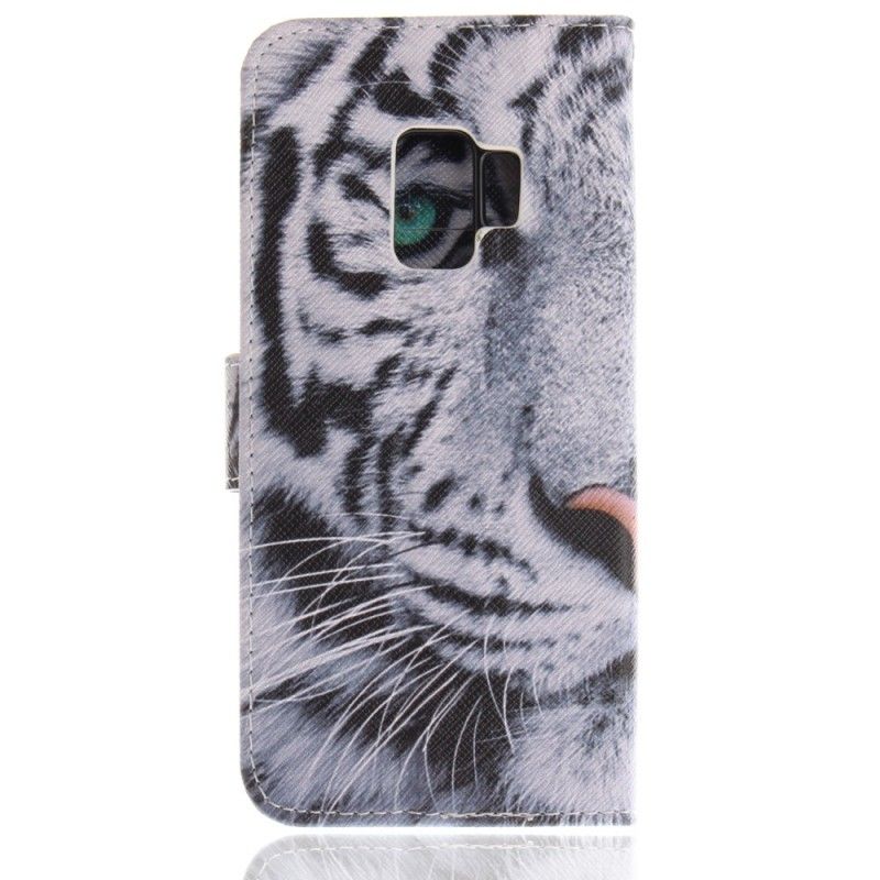 Leren Hoesje voor Samsung Galaxy S9 Tijgergezicht