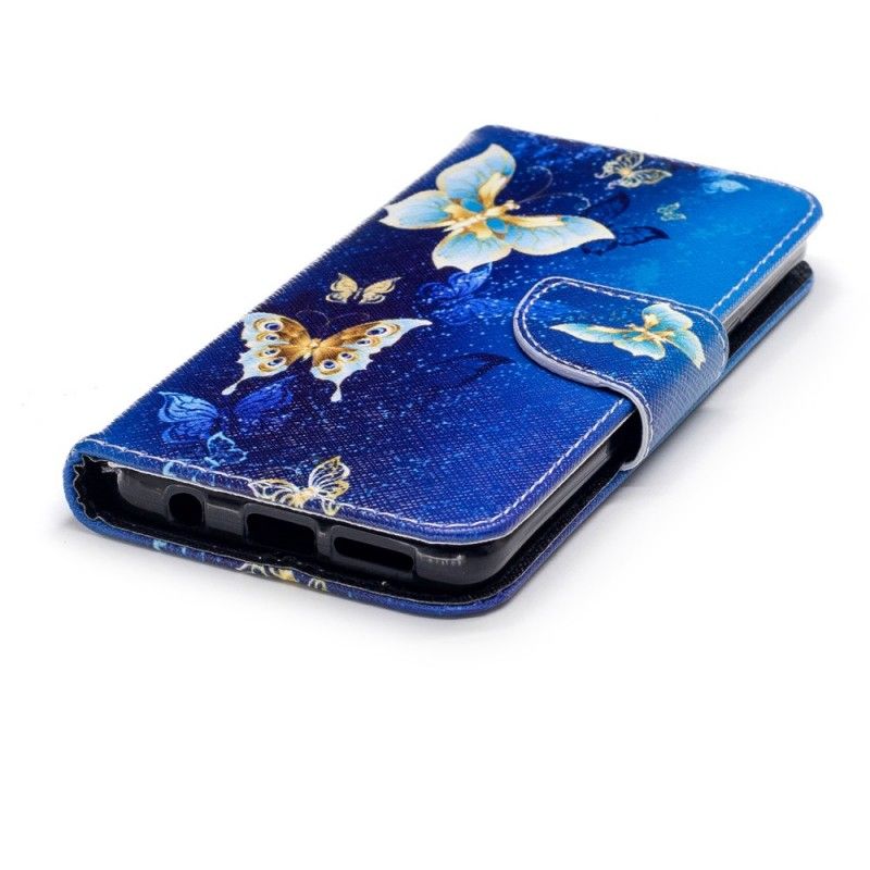 Leren Hoesje voor Samsung Galaxy S9 Vlinders In De Nacht