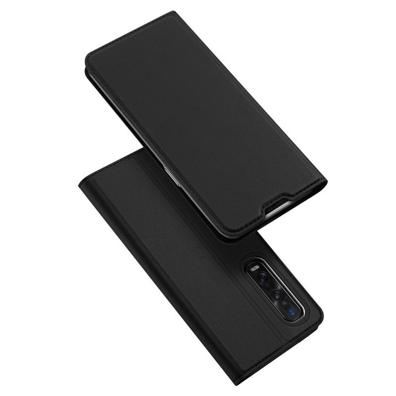 Folio-hoesje Oppo Find X2 Pro Donkerblauw Pro Dux Ducis Huid