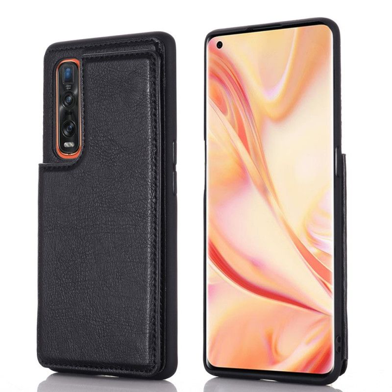 Hoesje Oppo Find X2 Pro Rood Zwart Steunkaarthouder