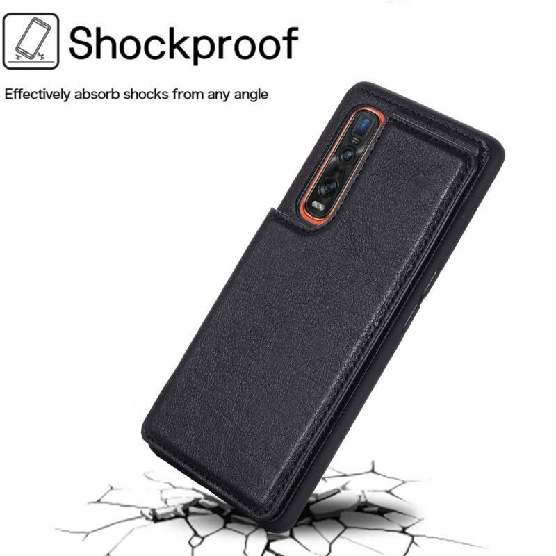 Hoesje Oppo Find X2 Pro Rood Zwart Steunkaarthouder