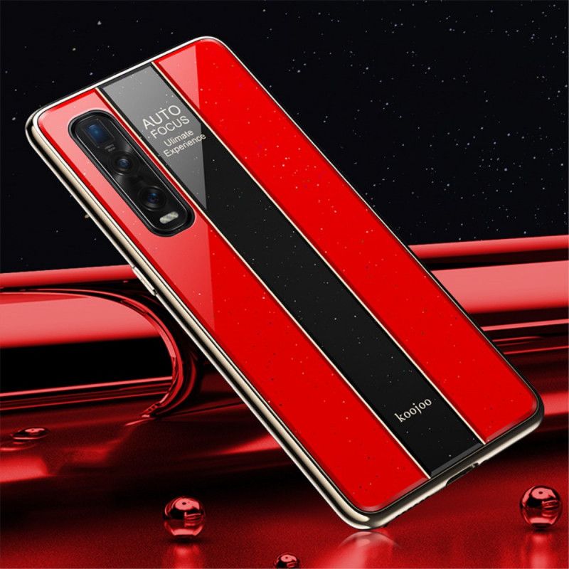 Hoesje voor Oppo Find X2 Pro Donkerblauw Rood Gegalvaniseerde Hybride