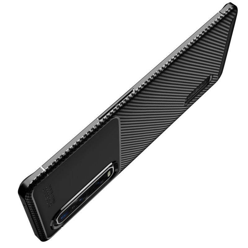 Hoesje voor Oppo Find X2 Pro Donkerblauw Zwart Flexibele Koolstofvezel