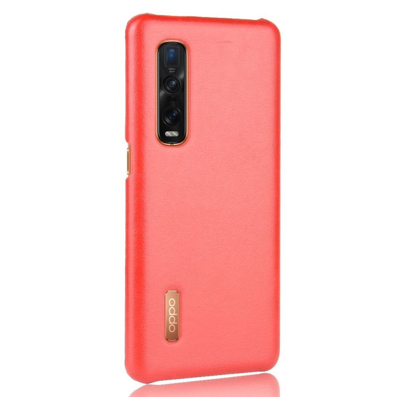 Hoesje voor Oppo Find X2 Pro Grijs Zwart Prestatie Lychee Leereffect