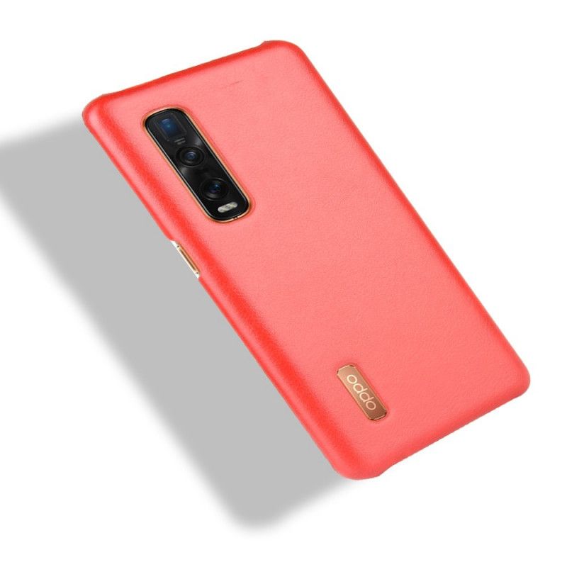 Hoesje voor Oppo Find X2 Pro Grijs Zwart Prestatie Lychee Leereffect
