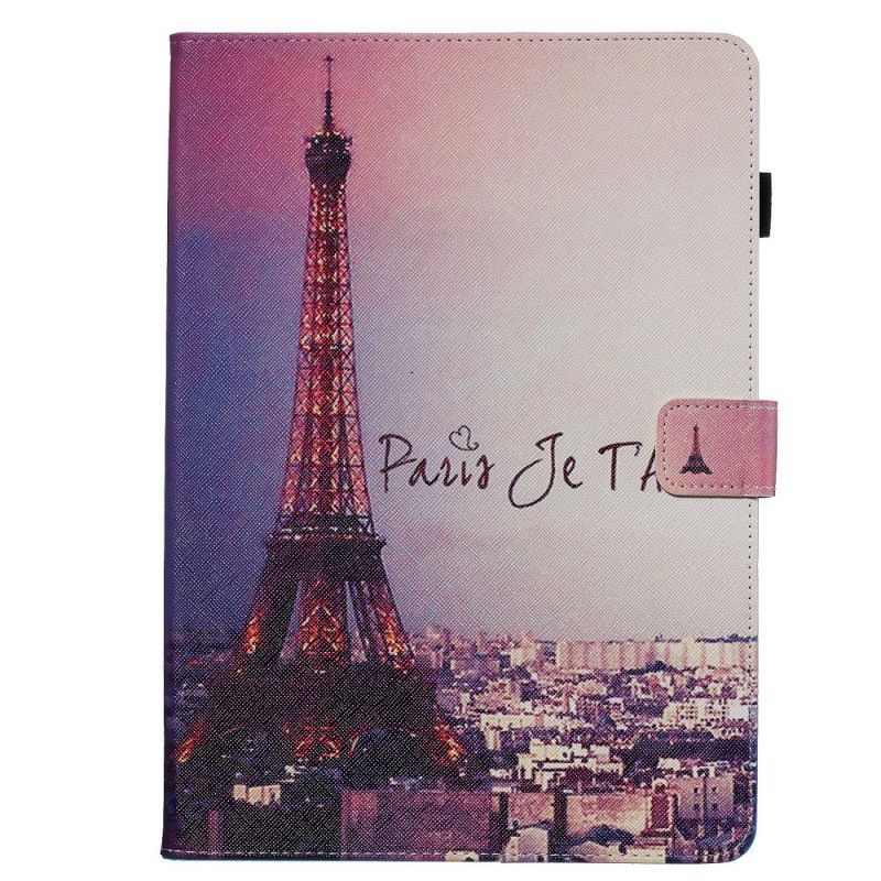 Bescherming Hoesje iPad 10.2" (2019) (2020) Telefoonhoesje Parijs Ik Hou Van Je