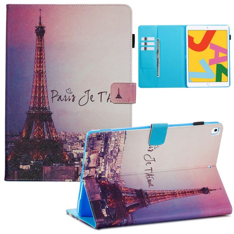 Bescherming Hoesje iPad 10.2" (2019) (2020) Telefoonhoesje Parijs Ik Hou Van Je
