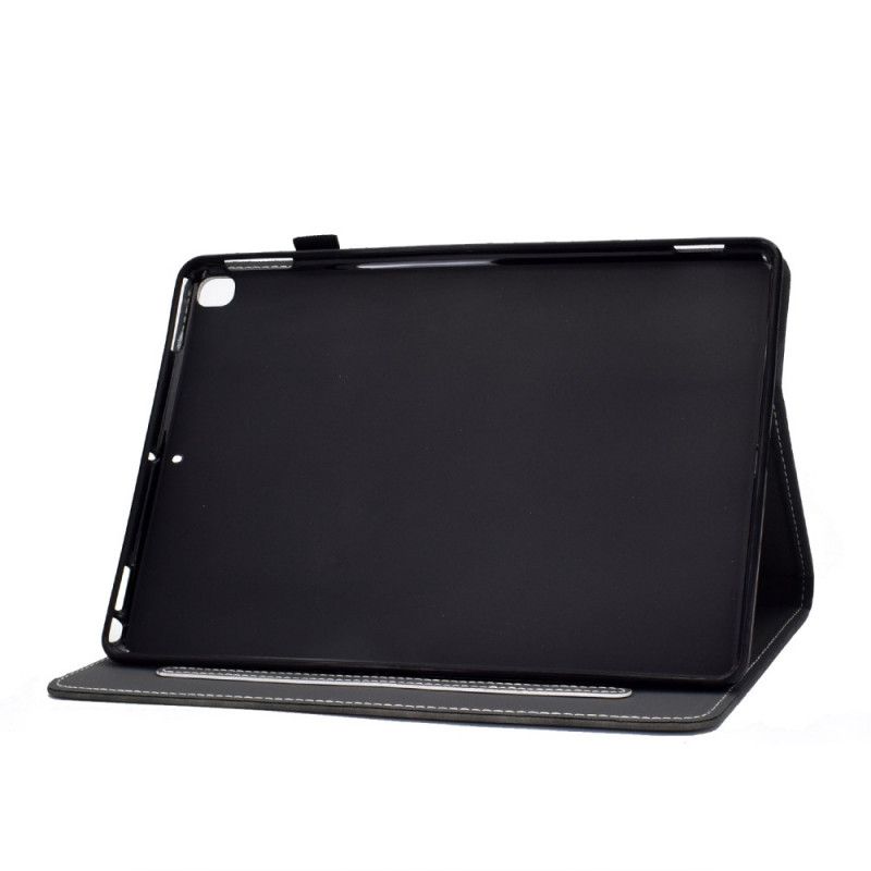 Cover Folio-hoesje iPad 10.2" (2019) (2020) Rood Zwart Telefoonhoesje Vintage Kunstleer