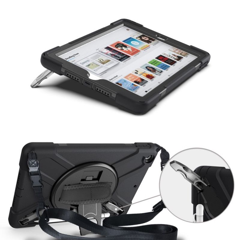 Cover Hoesje iPad 10.2" (2019) (2020) Magenta Zwart Telefoonhoesje Multifunctionele X-Vorm
