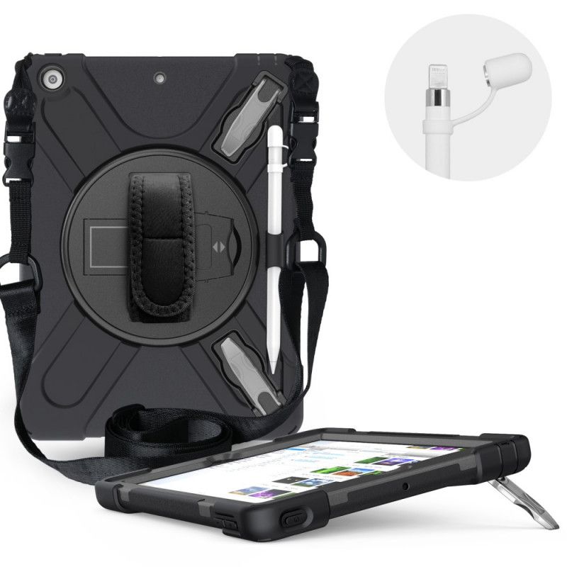 Cover Hoesje iPad 10.2" (2019) (2020) Magenta Zwart Telefoonhoesje Multifunctionele X-Vorm
