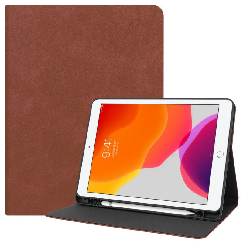 Cover iPad 10.2" (2019) (2020) Grijs Zwart Hoogwaardig Leereffect