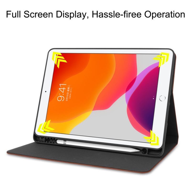 Cover iPad 10.2" (2019) (2020) Grijs Zwart Hoogwaardig Leereffect