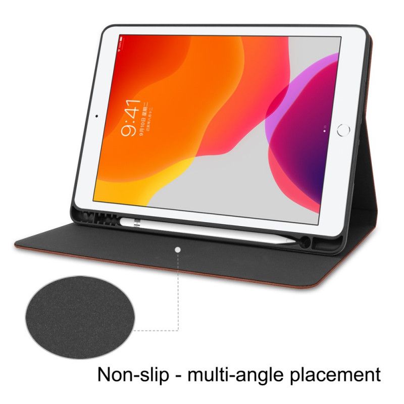 Cover iPad 10.2" (2019) (2020) Grijs Zwart Hoogwaardig Leereffect