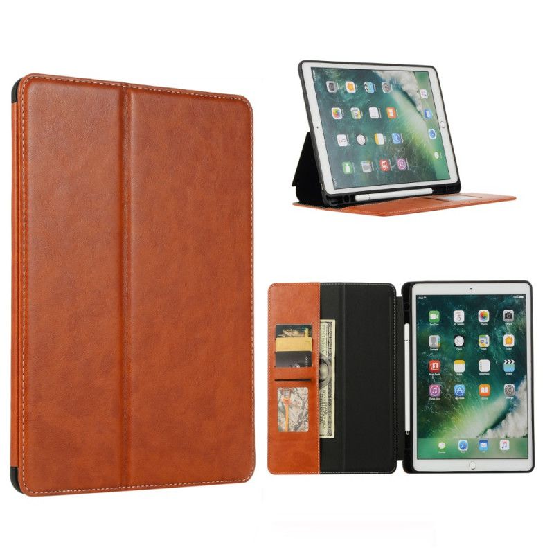 Cover iPad 10.2" (2019) (2020) Grijs Zwart Luxe Leereffect