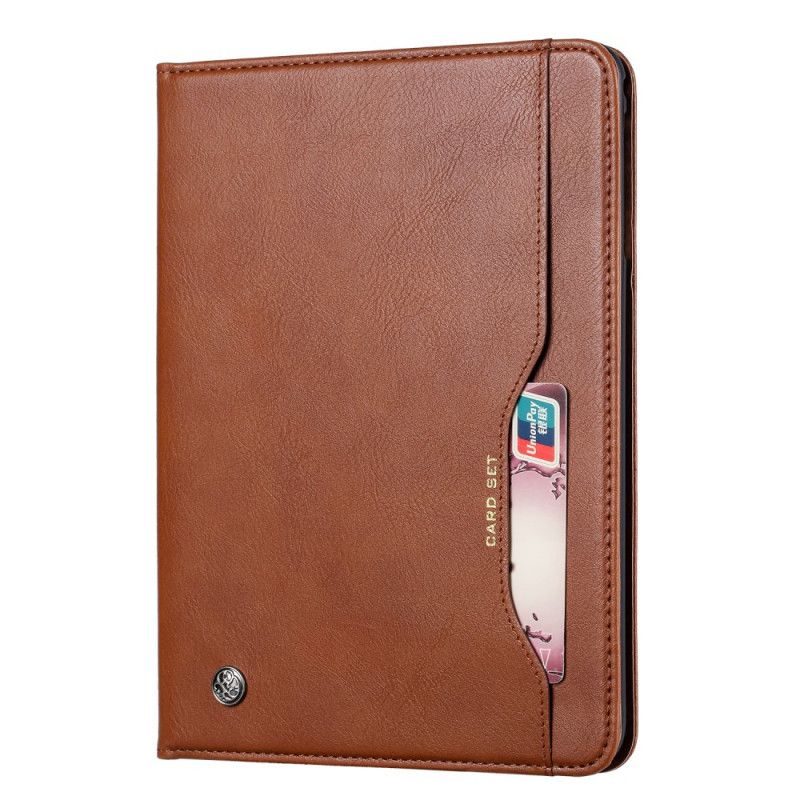 Cover iPad 10.2" (2019) (2020) Rood Zwart Documenthouder Met Leereffect