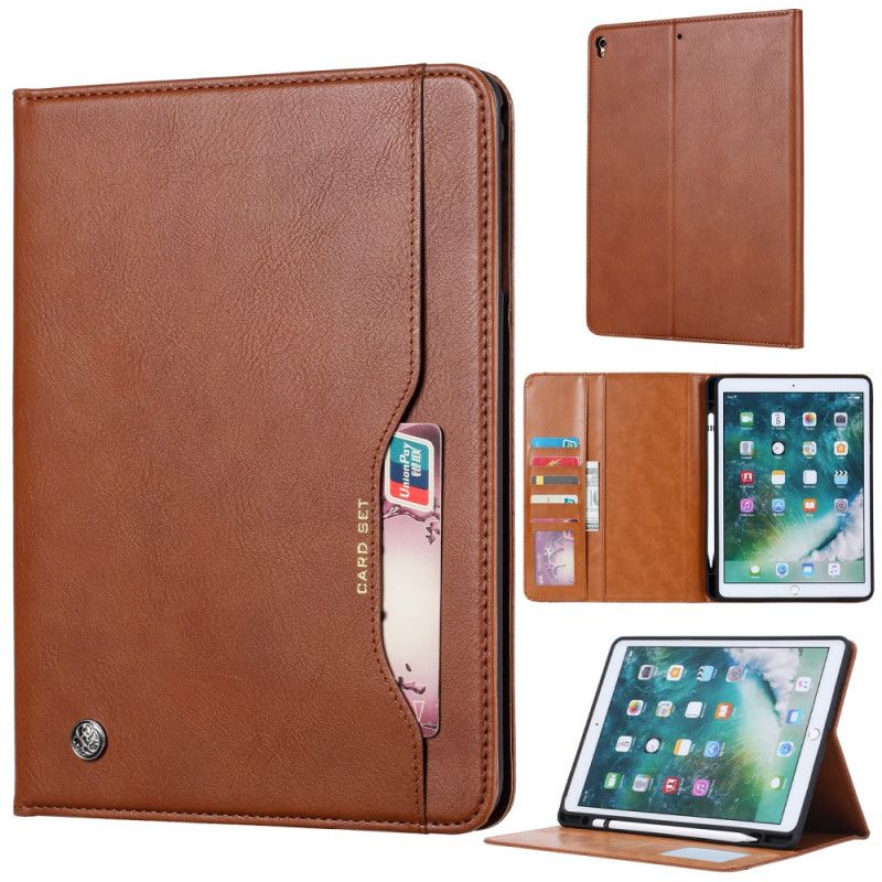 Cover iPad 10.2" (2019) (2020) Rood Zwart Documenthouder Met Leereffect