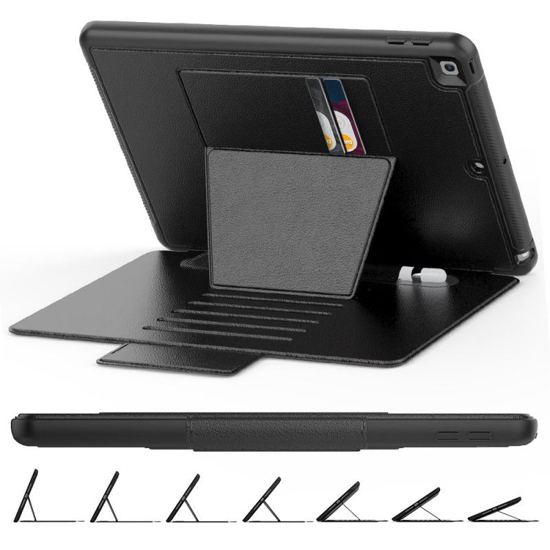 Cover iPad 10.2" (2019) (2020) Rood Zwart Multi-Hoeken En Stylushouder