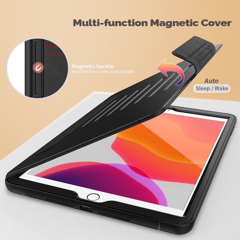 Cover iPad 10.2" (2019) (2020) Rood Zwart Multi-Hoeken En Stylushouder