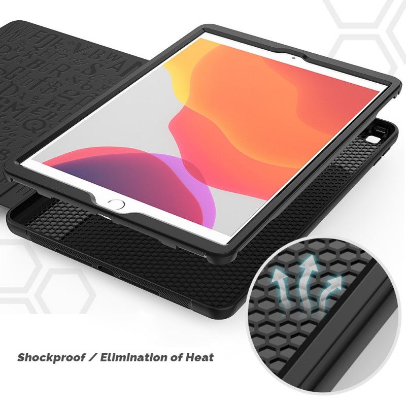 Cover iPad 10.2" (2019) (2020) Rood Zwart Multi-Hoeken En Stylushouder