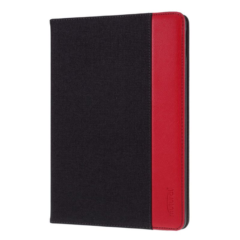 Cover iPad 10.2" (2019) (2020) Rood Zwart Muturale Stof En Kunstleer