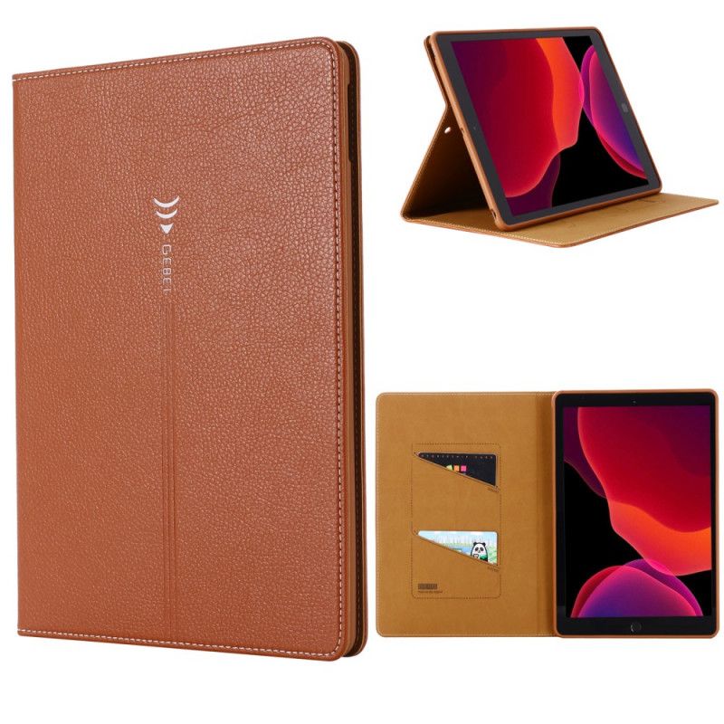 Cover voor iPad 10.2" (2019) (2020) Donkerblauw Zwart Gebei Imitatie Lychee Leer