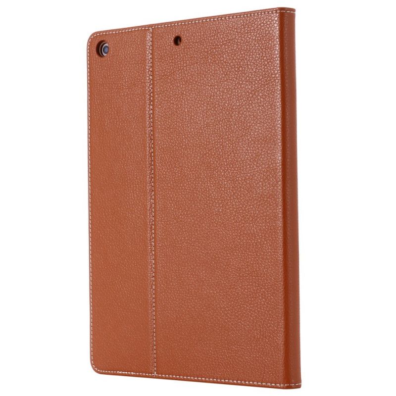 Cover voor iPad 10.2" (2019) (2020) Donkerblauw Zwart Gebei Imitatie Lychee Leer