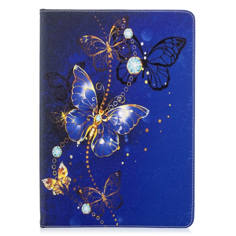 Cover voor iPad 10.2" (2019) (2020) Wit Zwart Mooie Vlinders