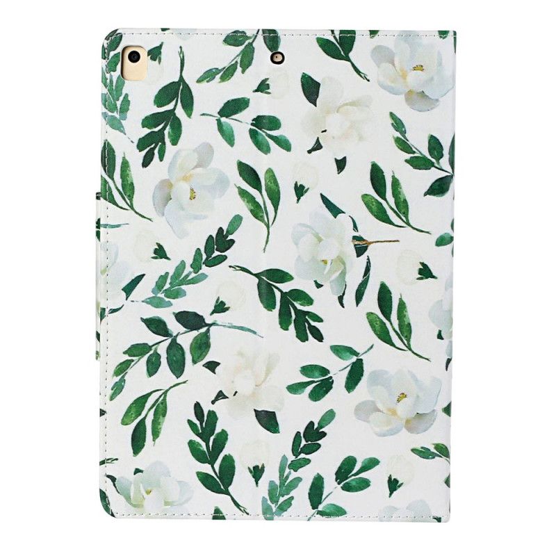 Flip Case Leren iPad 10.2" (2019) (2020) Donkerblauw Wit Ultieme Bloemen