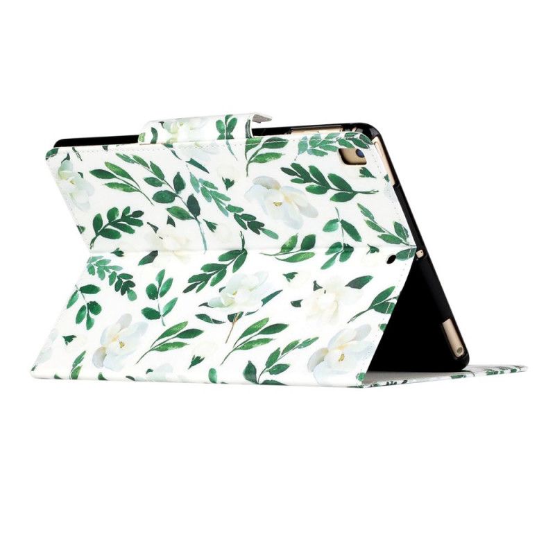 Flip Case Leren iPad 10.2" (2019) (2020) Donkerblauw Wit Ultieme Bloemen