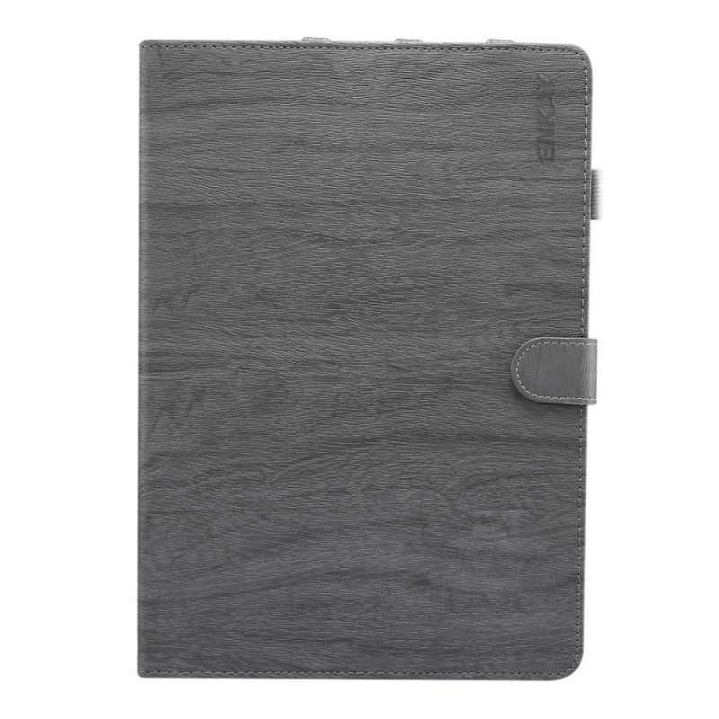 Flip Case Leren iPad 10.2" (2019) (2020) Magenta Grijs Enkay Houtstructuur