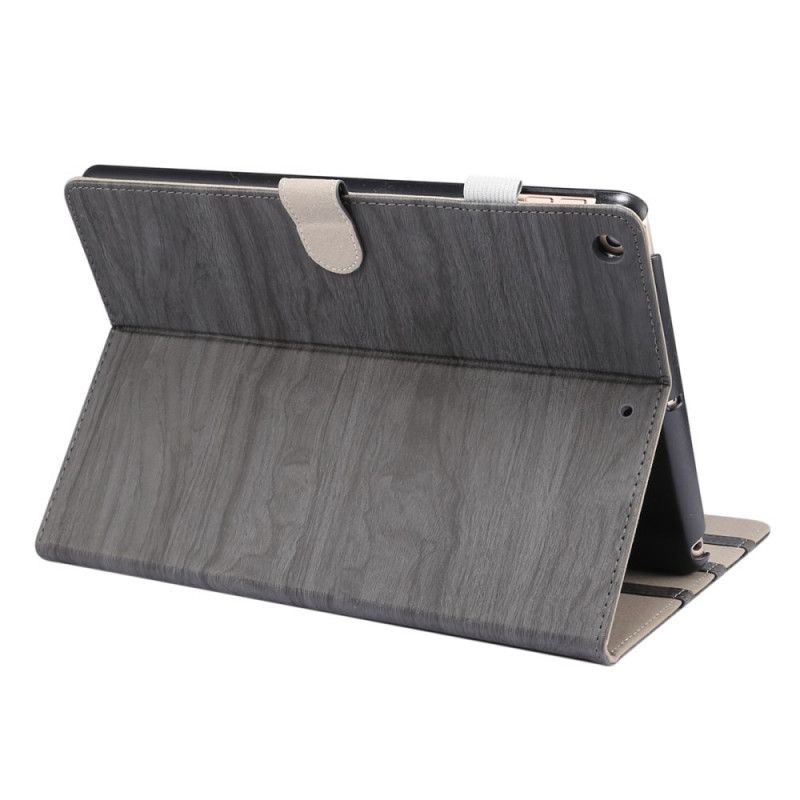Flip Case Leren iPad 10.2" (2019) (2020) Magenta Grijs Enkay Houtstructuur