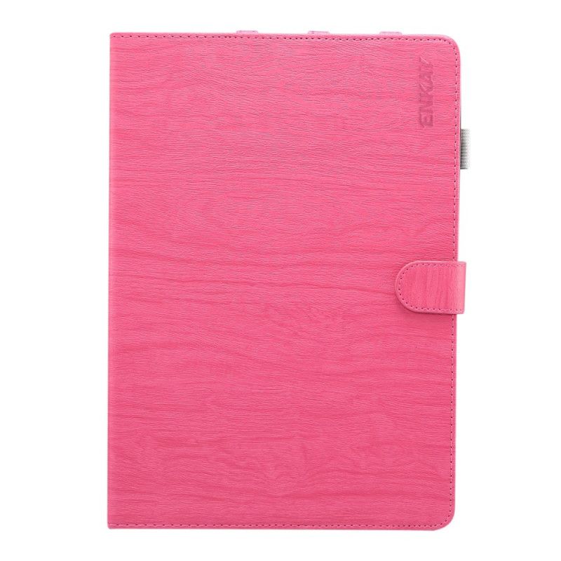Flip Case Leren iPad 10.2" (2019) (2020) Magenta Grijs Enkay Houtstructuur