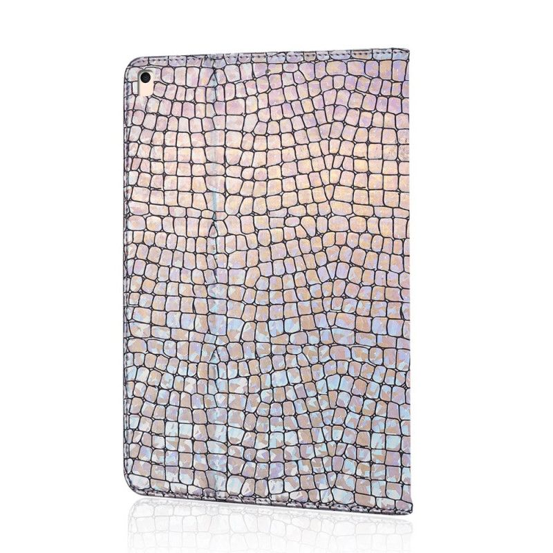 Flip Case Leren iPad 10.2" (2019) (2020) Paars Lichtblauw Glitter Krokodil
