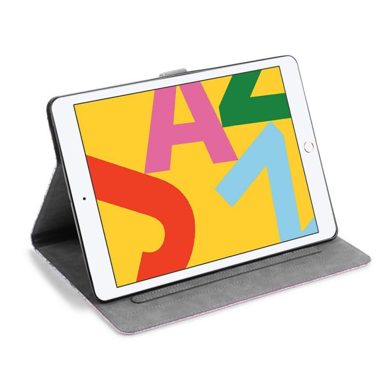 Flip Case Leren iPad 10.2" (2019) (2020) Paars Lichtblauw Glitter Krokodil