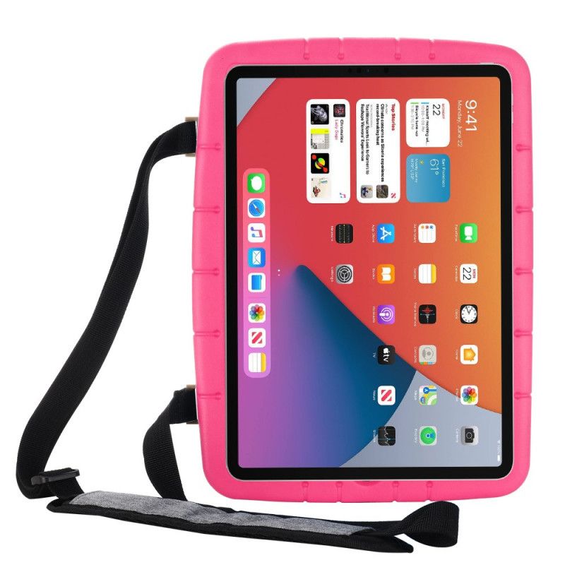 Hoesje iPad 10.2" (2019) (2020) Geel Magenta Eva Foam Met Schouderband