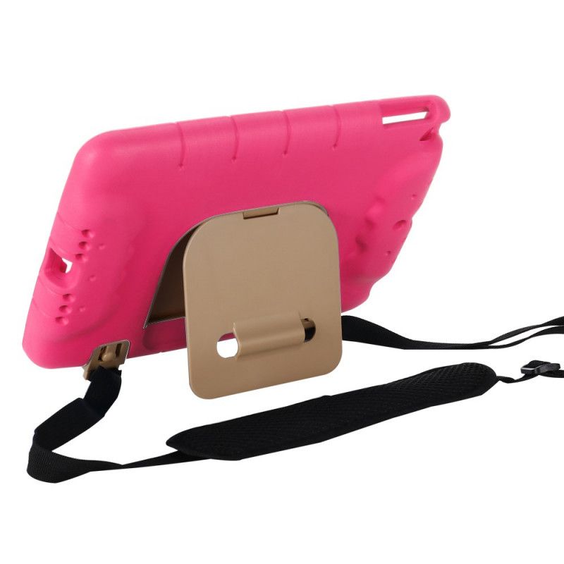 Hoesje iPad 10.2" (2019) (2020) Geel Magenta Eva Foam Met Schouderband