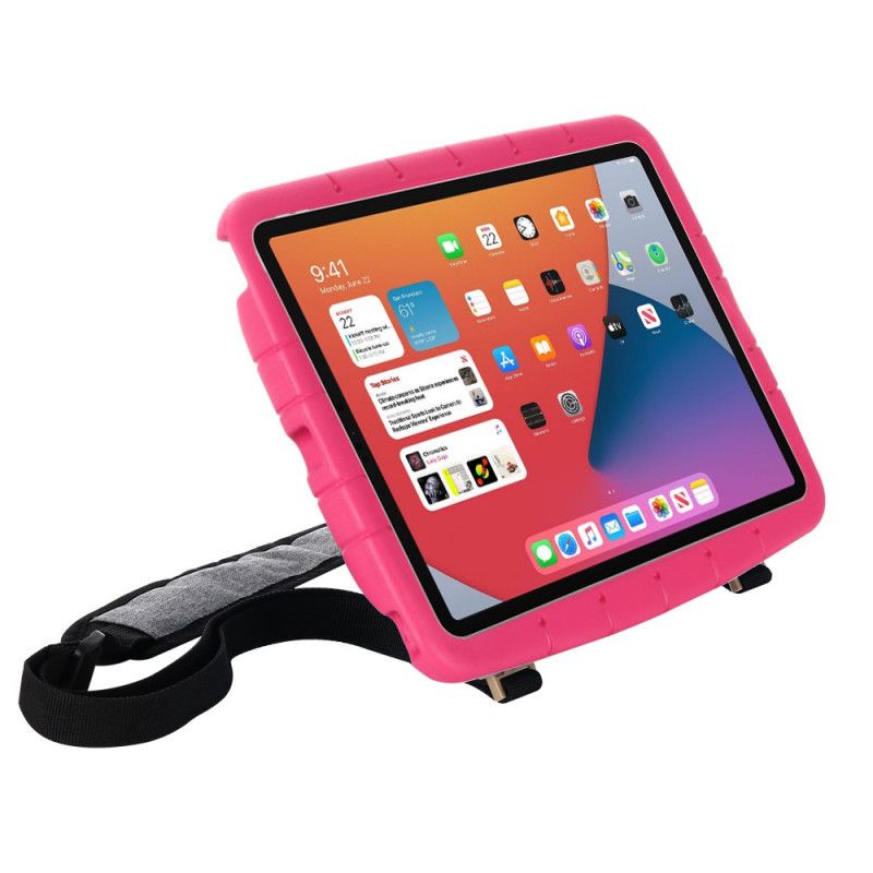 Hoesje iPad 10.2" (2019) (2020) Geel Magenta Eva Foam Met Schouderband