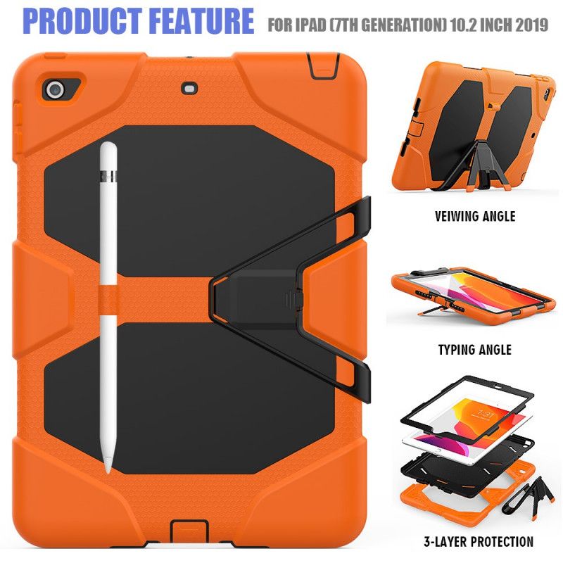 Hoesje iPad 10.2" (2019) (2020) Rood Zwart Super Resistent Afneembaar