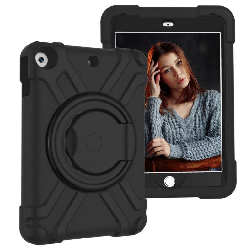 Hoesje iPad 10.2" (2019) (2020) Rood Zwart Ultrasterke Steunring