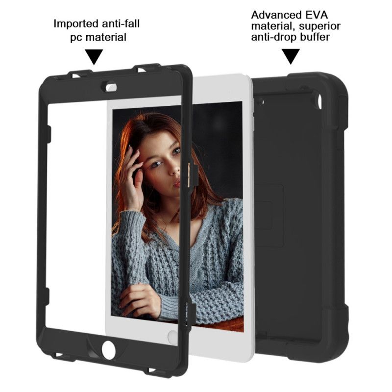 Hoesje iPad 10.2" (2019) (2020) Rood Zwart Ultrasterke Steunring