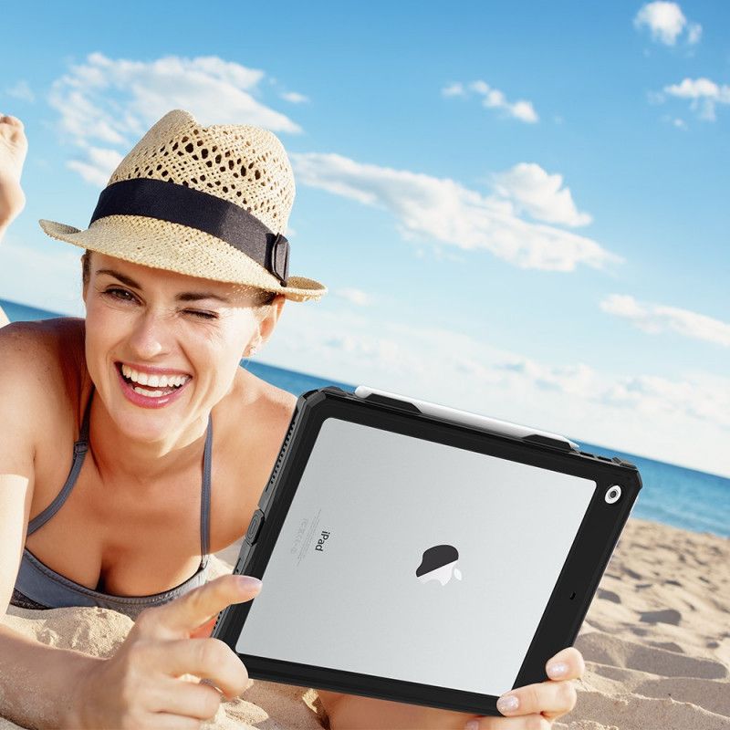 Hoesje voor iPad 10.2" (2019) (2020) Transparant Zwart Waterdicht
