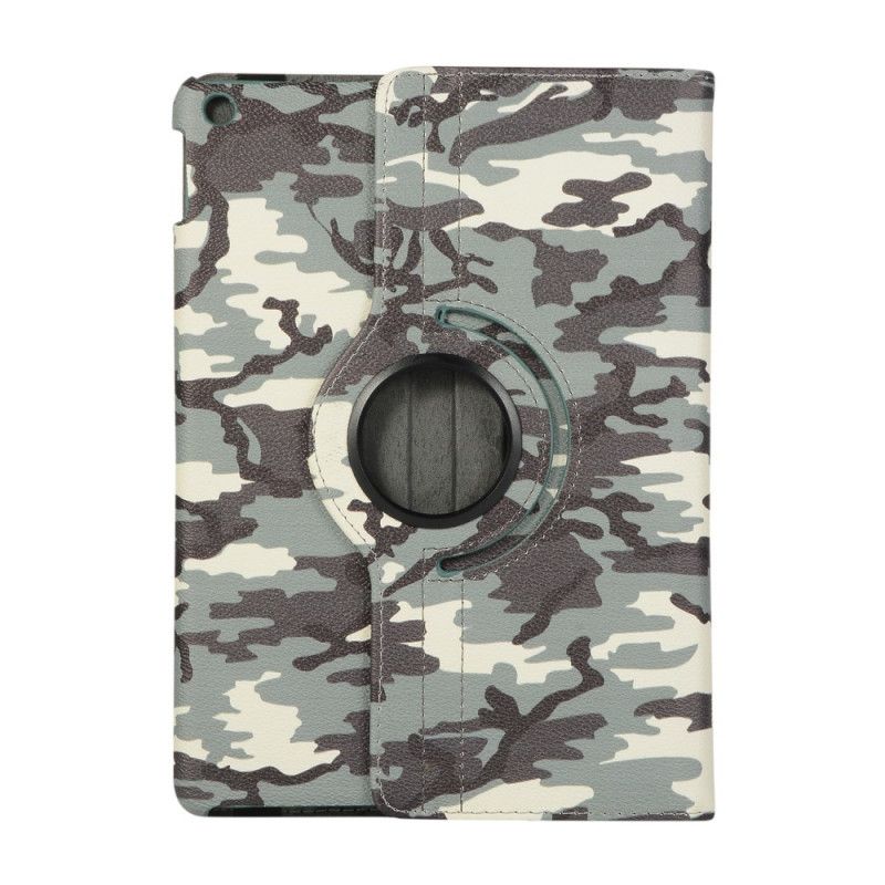 Leren Hoesje iPad 10.2" (2019) (2020) Bruin Groen Telefoonhoesje 360 ° Draaibare Camouflage