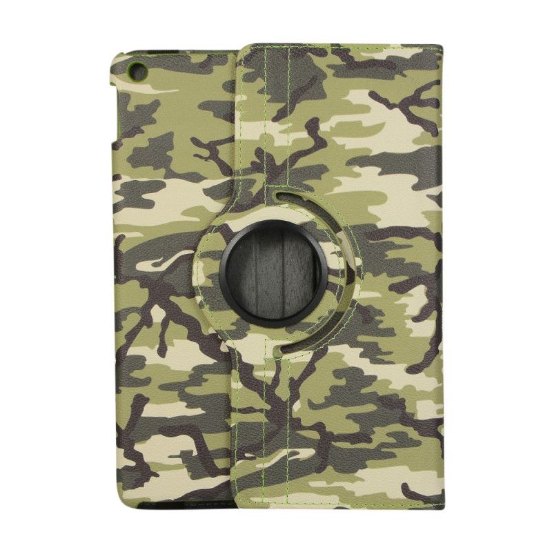 Leren Hoesje iPad 10.2" (2019) (2020) Bruin Groen Telefoonhoesje 360 ° Draaibare Camouflage