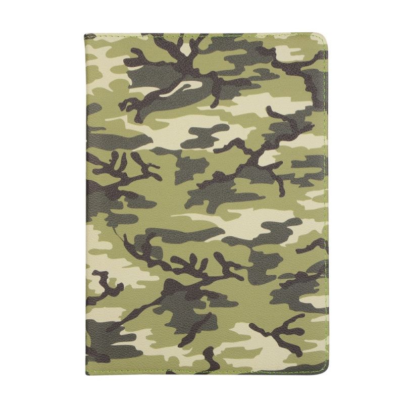Leren Hoesje iPad 10.2" (2019) (2020) Bruin Groen Telefoonhoesje 360 ° Draaibare Camouflage