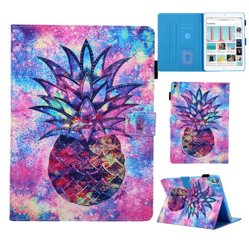 Leren Hoesje iPad 10.2" (2019) (2020) Funky Ananas
